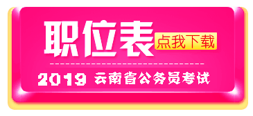 2019年云南省公务员考试职位表