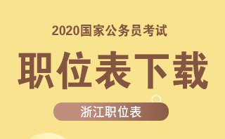 2020国家公务员考试浙江职位表