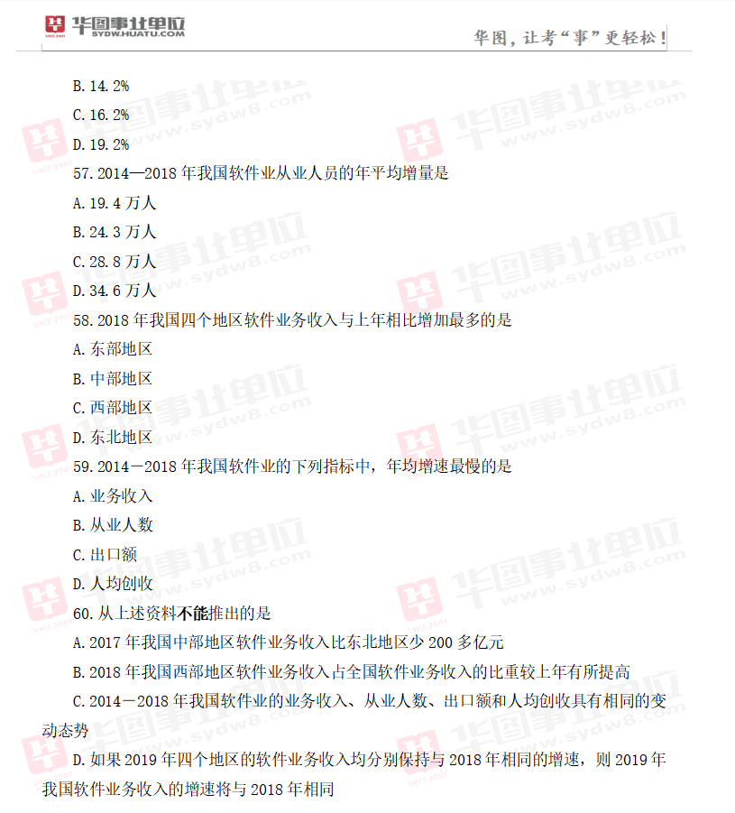 江苏省2019年事业单位统一招聘考试试题（六）5