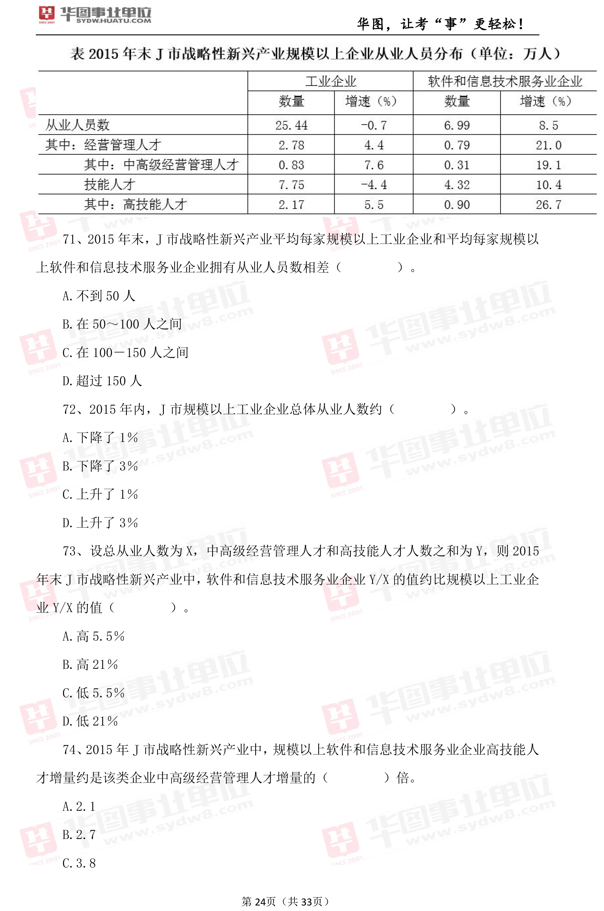 2019年上海市事业单位考试笔试试题_职测（八）2