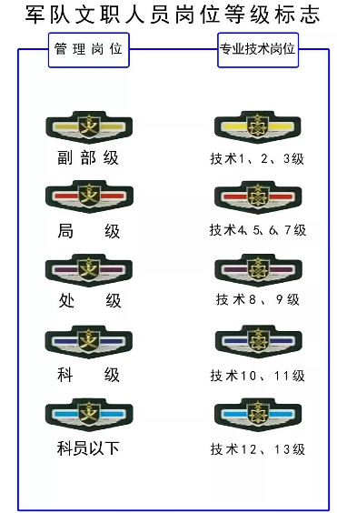 北京军队文职考试 >  报考指导      军队文职人员岗位等级标志根据