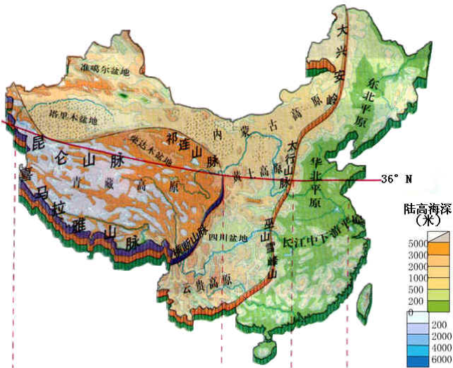 事业单位公共基础知识:中国地势的三大阶梯