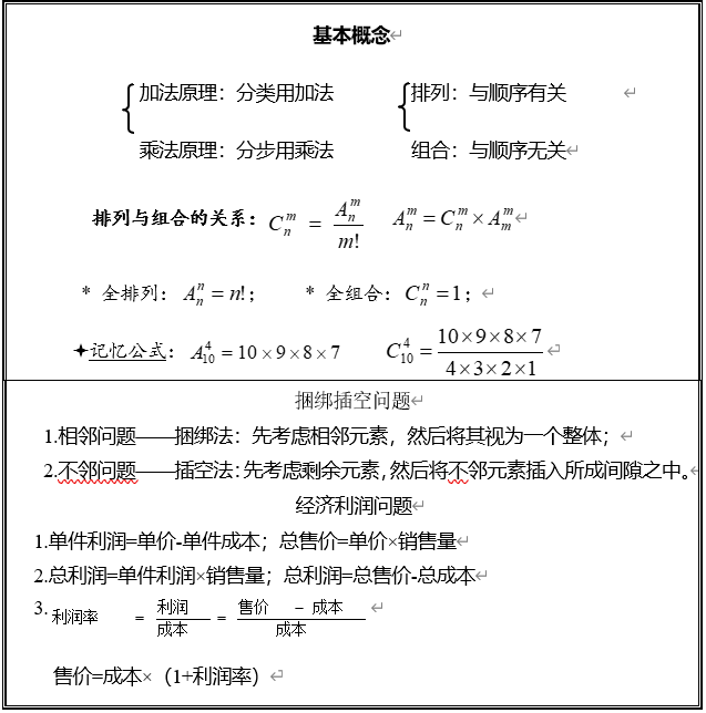 经济利润问题等,题目难度不低,但是如果对这部分题目的公式和题型能