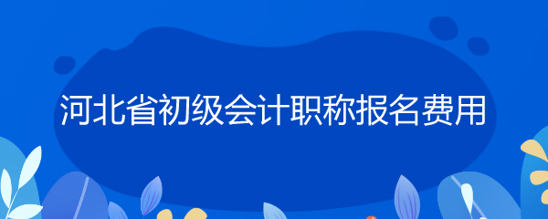 河北省初級會計職稱報名費用