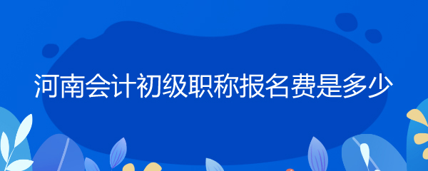 河南会计初级职称报名费是多少