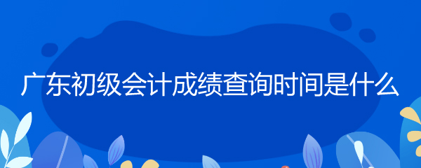 广东初级会计成绩查询时间是什么