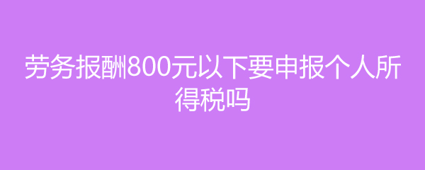 񱨳800ԪҪ걨˰