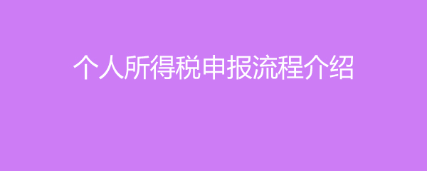 个人所得税申报流程介绍