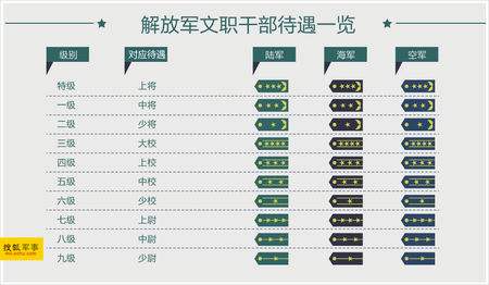 军队人才网2019部队文职干部军衔与职务等级