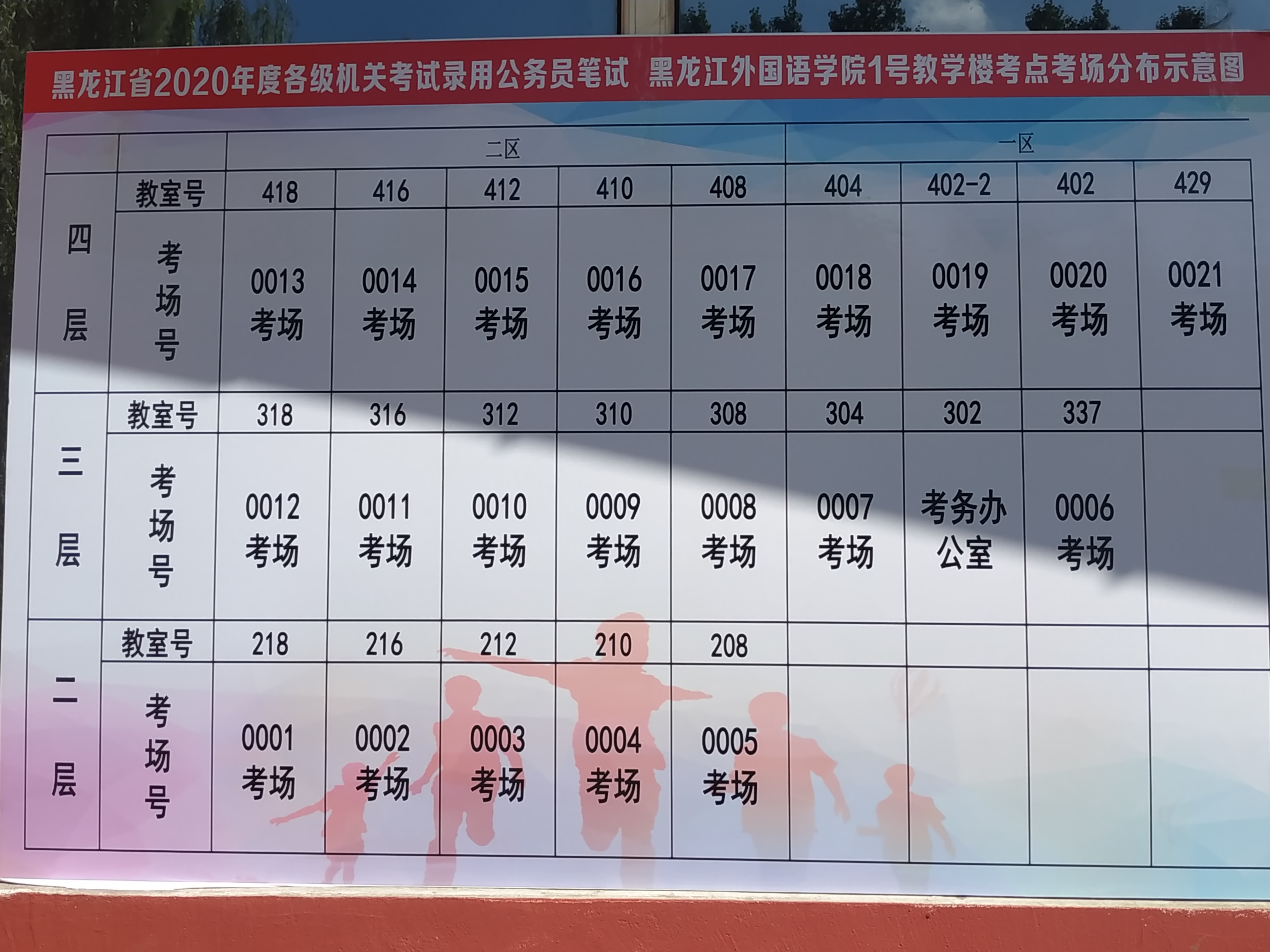 2020年黑龙江公务员考试考场分布图(黑龙江外国语学院)