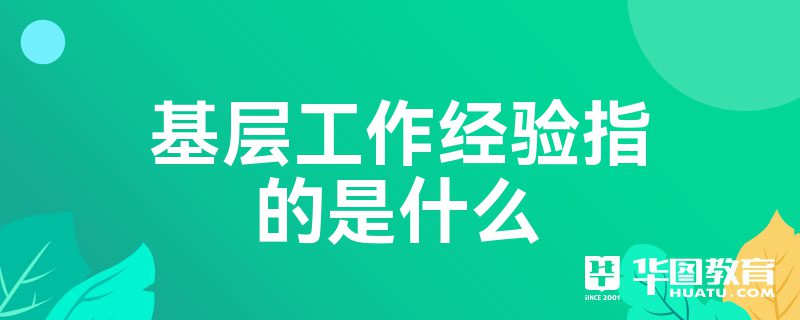 基层工作经验指的是什么