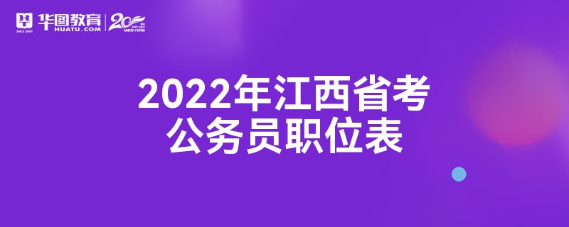 2022年江西省考公务员职位表