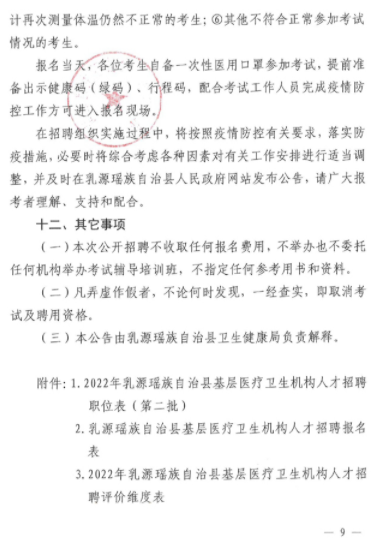 2022年乳源瑶族自治县基层医疗卫生机构人才招聘11人公告（第二批）