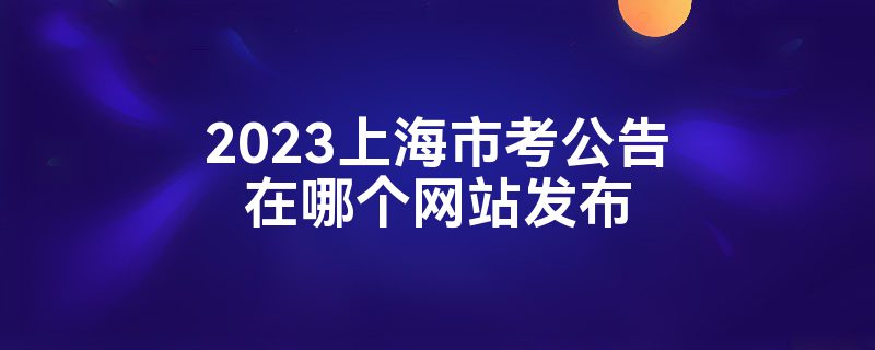 2023上海市考公告在哪个网站发布