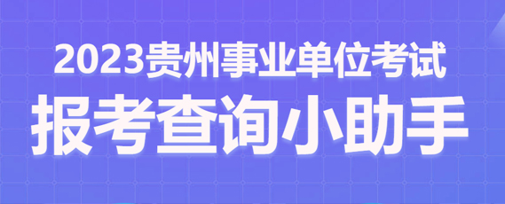 2023贵州事业单位联考报考小助手