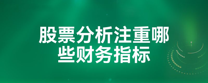 股票分析注重哪些财务指标