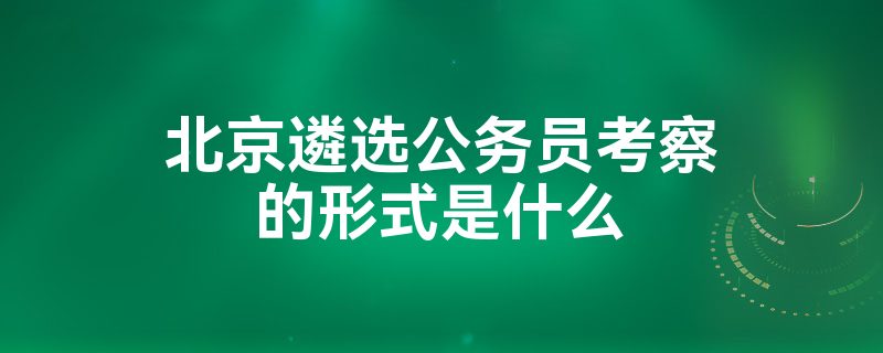 北京遴选公务员考察的形式是什么