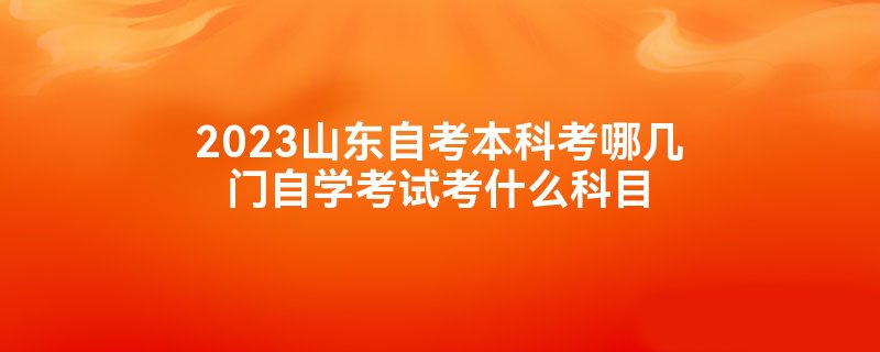 2023山东自考本科考哪几门自学考试考什么科目