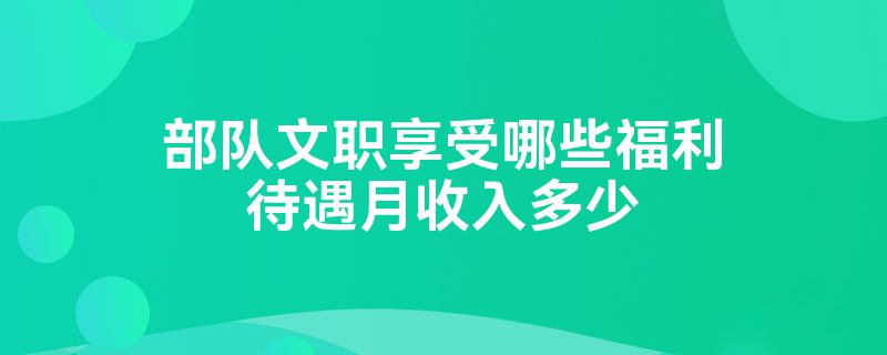 部队文职享受哪些福利待遇月收入多少