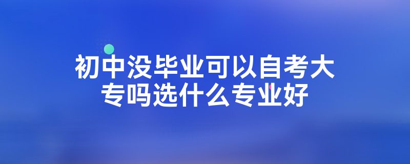 初中没毕业可以自考大专吗选什么专业好